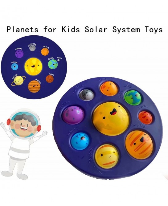 Planet Simple Bubble Dimple Fidget Popper Planets for Kids Solar System Toys Simple Bubble Dimple Fidget Toys for Kids Stress...