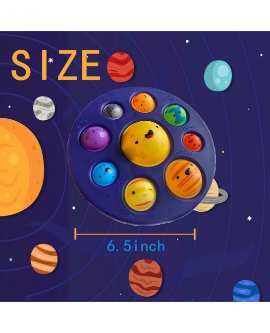 Planet Simple Bubble Dimple Fidget Popper Planets for Kids Solar System Toys Simple Bubble Dimple Fidget Toys for Kids Stress...