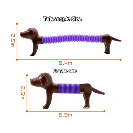4pcs Pop Tubes Spring Dog Autism Sensory Toys for Kids Fidget Toys for Toddler 3-4 5-10 Stress Relief Pop Tubes for Kids Gift...