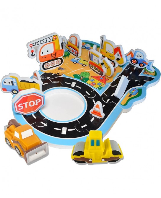 Bath Toy - Bath Time Construct & Build Activity Set for 2 3 4 5 6 7 Year Olds | 29 Pieces with Jigsaw Digger & Bulldozer Wate...