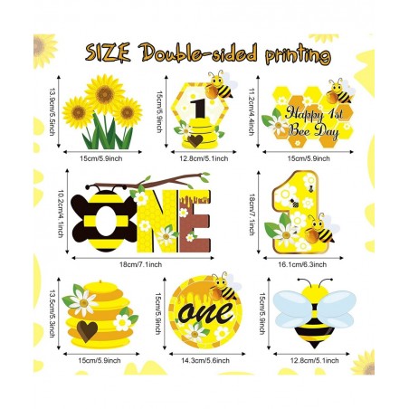 8Pcs Bumble Bee Birthday Party Decorations Honeycomb Centerpieces Happy 1st Bee Day Birthday Themed Table Centerpiece Toppers...