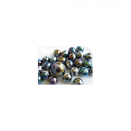 Big Game Toys~25 Glass Marbles Milky Way Purple/Gold Oil Slick Metallic Iridescent Classic Style Game Pack (24 Player 1 Shoot...