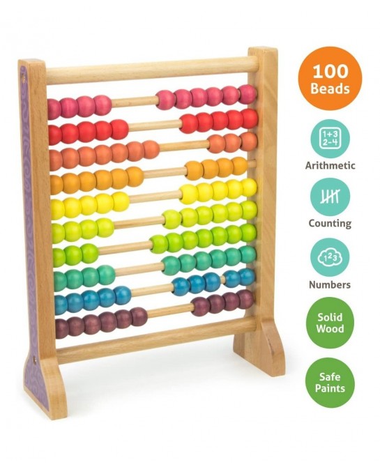 Wooden Abacus Classic Counting Tool Counting Frame Educational Toy with 100 Colorful Beads $40.34 Early Development & Activit...