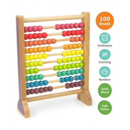 Wooden Abacus Classic Counting Tool Counting Frame Educational Toy with 100 Colorful Beads $40.34 Early Development & Activit...