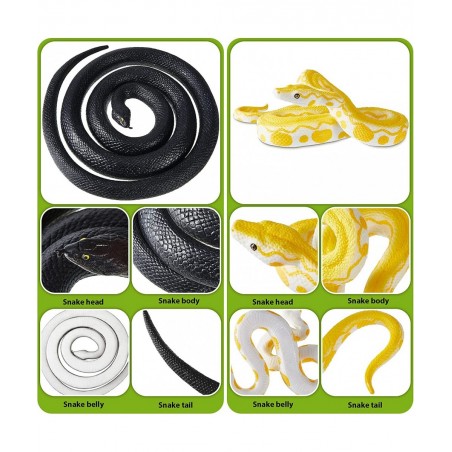 3 Pieces 53 Inches Rubber Snake Realistic Fake Snakes Toy 6 Inches Large Pythons Realistic Fake Snakes Fake Snake Trick Toys ...