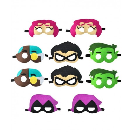 10 Pcs Superhero Felt Mask Hero Felt Mask With Elastic Bands Party Supplies for Kids Birthday Gifts for Boys and Girls Role P...