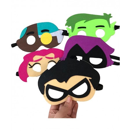 10 Pcs Superhero Felt Mask Hero Felt Mask With Elastic Bands Party Supplies for Kids Birthday Gifts for Boys and Girls Role P...