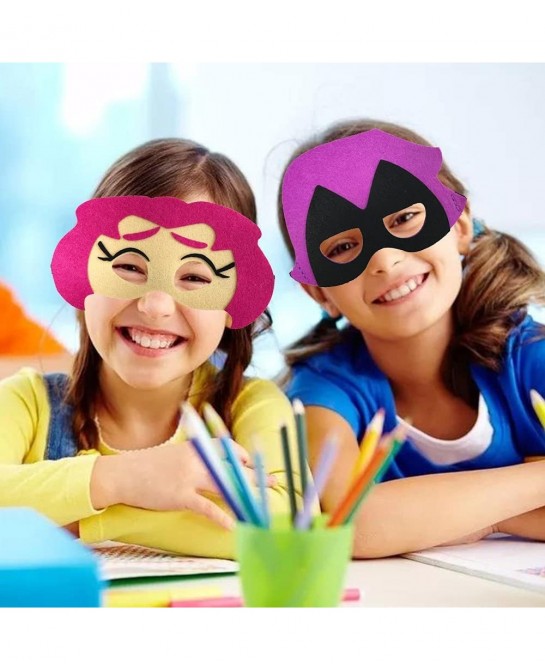 10 Pcs Superhero Felt Mask Hero Felt Mask With Elastic Bands Party Supplies for Kids Birthday Gifts for Boys and Girls Role P...