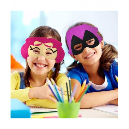 10 Pcs Superhero Felt Mask Hero Felt Mask With Elastic Bands Party Supplies for Kids Birthday Gifts for Boys and Girls Role P...