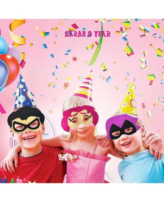 10 Pcs Superhero Felt Mask Hero Felt Mask With Elastic Bands Party Supplies for Kids Birthday Gifts for Boys and Girls Role P...