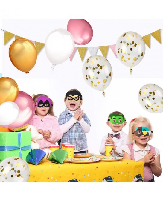 10 Pcs Superhero Felt Mask Hero Felt Mask With Elastic Bands Party Supplies for Kids Birthday Gifts for Boys and Girls Role P...