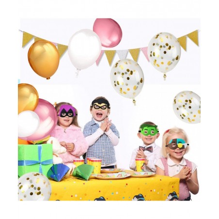 10 Pcs Superhero Felt Mask Hero Felt Mask With Elastic Bands Party Supplies for Kids Birthday Gifts for Boys and Girls Role P...