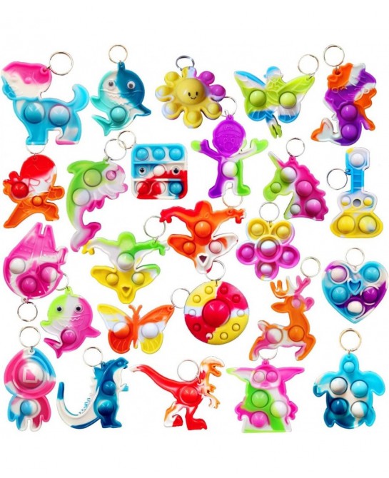 (School Students Gift and Party Favors) 100 Packs Bulk Mini Pop Keychain Backpack Fidget Holiday Classroom Kids Prize $60.19 ...