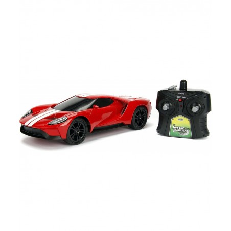 Hyperchargers 1:16 Big Time Muscle R/C '17 Ford GT Vehicle Ready to Run USB Charging Radio Control Car red red w/ White Strip...