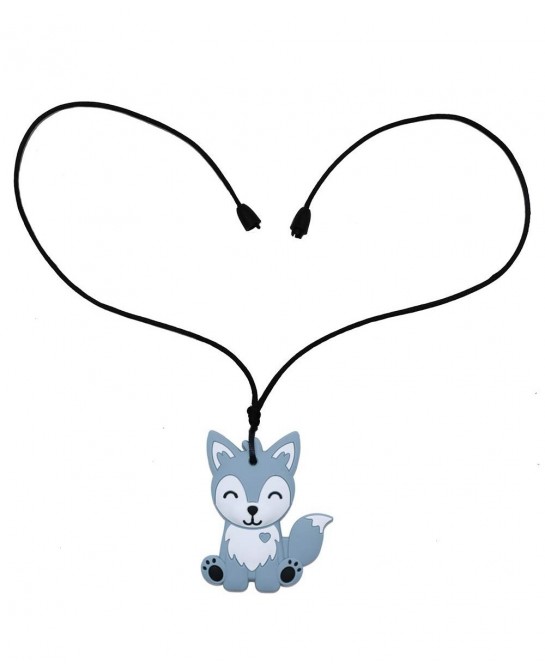 Sensory Chew Necklaces for Kids Boys and Girls - 2 Pack Fox Silicone Chewy Toys for Autism ADHD SPD Chewy Oral Motor Chewing ...