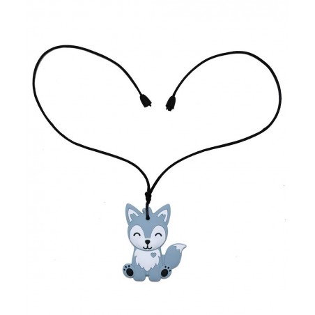 Sensory Chew Necklaces for Kids Boys and Girls - 2 Pack Fox Silicone Chewy Toys for Autism ADHD SPD Chewy Oral Motor Chewing ...