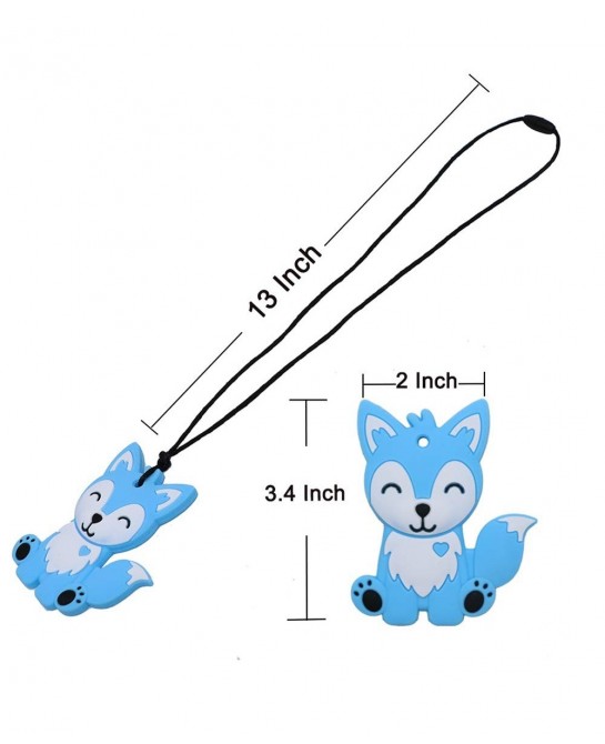Sensory Chew Necklaces for Kids Boys and Girls - 2 Pack Fox Silicone Chewy Toys for Autism ADHD SPD Chewy Oral Motor Chewing ...