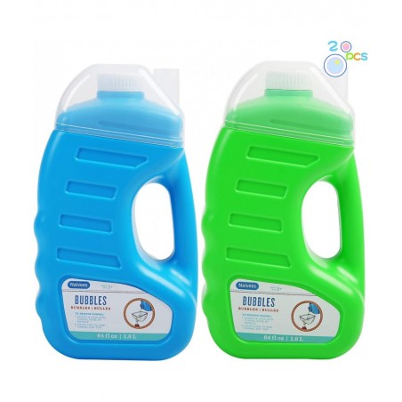Bubble Solution Refill 64oz | Non Toxic Bubble Maker Solution for Kids | Bubble Liquid with Easy Pour Funnel Top for Bubble M...