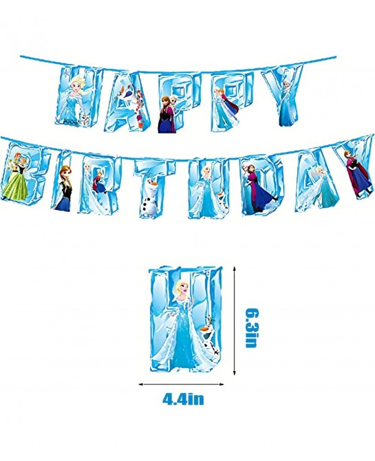 xssj-party Frozen Birthday Party Supplies A Happy Birthday Banner 12* Hanging Swirl Cards For Girl Frozen Party Decoration $2...