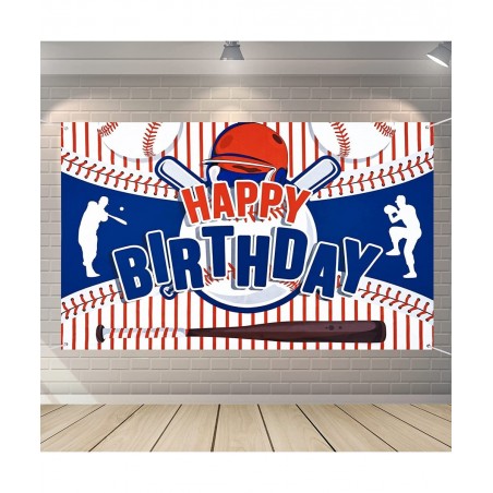 Baseball Party Decorations Baseball Happy Birthday Banner Party Supplies for Boys Kids Teens Large Sport Themed Birthday Back...