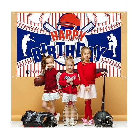 Baseball Party Decorations Baseball Happy Birthday Banner Party Supplies for Boys Kids Teens Large Sport Themed Birthday Back...