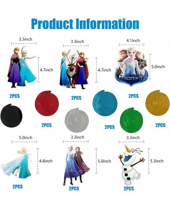xssj-party Frozen Birthday Party Supplies A Happy Birthday Banner 12* Hanging Swirl Cards For Girl Frozen Party Decoration $2...