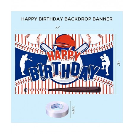 Baseball Party Decorations Baseball Happy Birthday Banner Party Supplies for Boys Kids Teens Large Sport Themed Birthday Back...