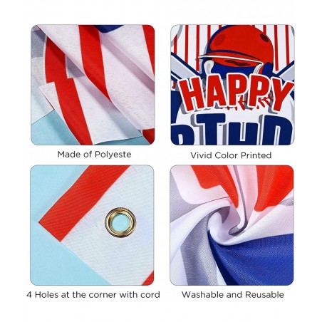 Baseball Party Decorations Baseball Happy Birthday Banner Party Supplies for Boys Kids Teens Large Sport Themed Birthday Back...