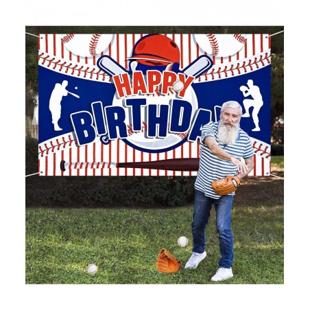 Baseball Party Decorations Baseball Happy Birthday Banner Party Supplies for Boys Kids Teens Large Sport Themed Birthday Back...