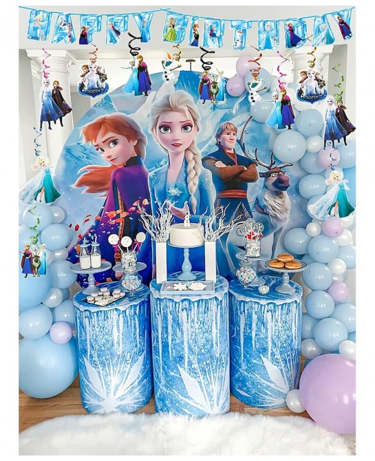 xssj-party Frozen Birthday Party Supplies A Happy Birthday Banner 12* Hanging Swirl Cards For Girl Frozen Party Decoration $2...