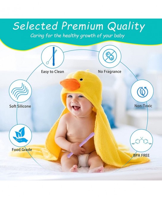 Teething Tubes for Baby 5 Pack Hollow Teether Tubes Soft Silicone Teether Toy Chew Straw Toy for Babies 3-12 Months with 2 Cl...