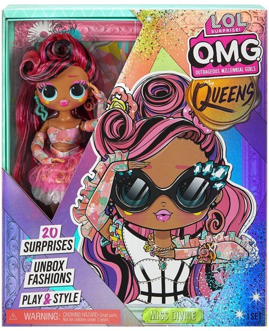LOL OMG Queens Miss Divine Doll with 20 Surprises Including Outfit and Accessories for Fashion Toy Girls Ages 3 and up 10-inc...