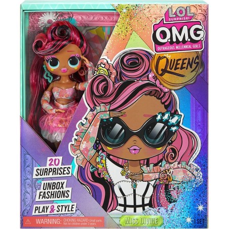 LOL OMG Queens Miss Divine Doll with 20 Surprises Including Outfit and Accessories for Fashion Toy Girls Ages 3 and up 10-inc...