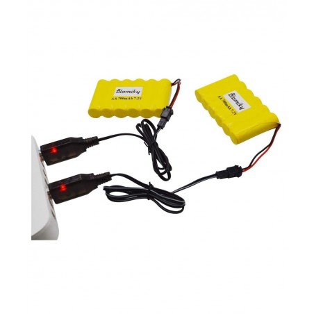 Bloimky 2 Pack 7.2V 700mAH NiCd AA Battery Pack and USB Charger Cable for Old Version 15 Channel 2.4G Huina 1550 550 RC Excav...
