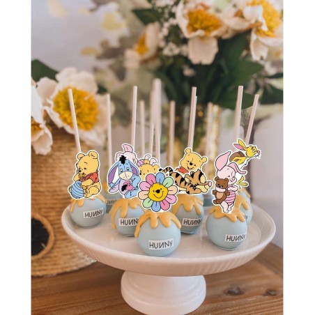 Winnie Cupcake Toppers 48 Pcs Cute Pooh Cake Topper The Pooh Baby Shower Decorations Perfect For Kids First Birthday Party Ca...