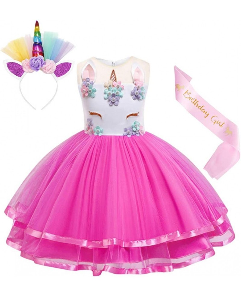 Rainbow Unicorn Dress for Girls Toddler Unicorn Costume Birthday Party Pageant Princess Dress Up Tutu Dress $34.68 Kids' Cost...