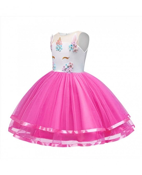 Rainbow Unicorn Dress for Girls Toddler Unicorn Costume Birthday Party Pageant Princess Dress Up Tutu Dress $34.68 Kids' Cost...