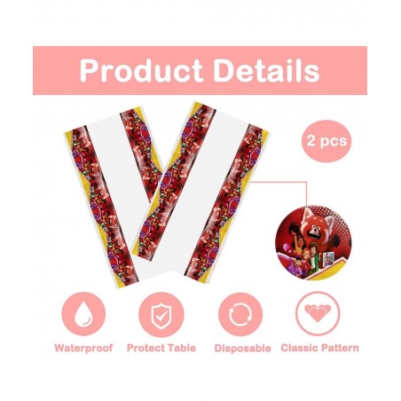 2Pcs Red Panda Tablecloth for Turning Red Table Cover Quinceanera Decorations Birthday Party Supplies Decorations $14.82 Kids...