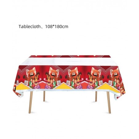 2Pcs Red Panda Tablecloth for Turning Red Table Cover Quinceanera Decorations Birthday Party Supplies Decorations $14.82 Kids...
