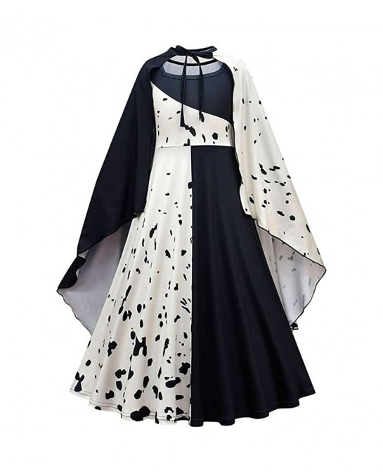 Girls Dress Cosplay Costume Gown Black White Maid Dress with Cloak Halloween $64.25 Kids' Costumes
