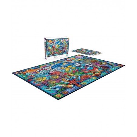 Stained Glass Aquarium - 2000 Piece Jigsaw Puzzle White $31.54 Jigsaw Puzzles
