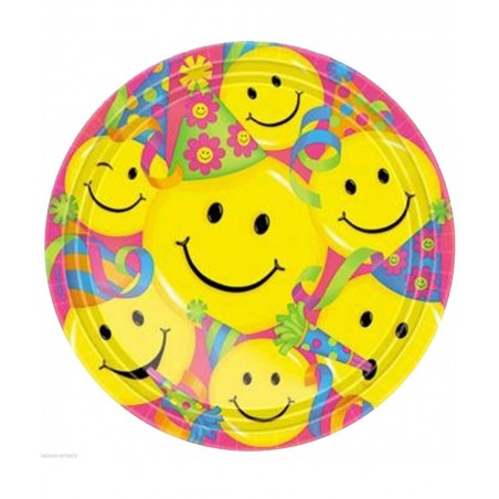 8 Children's Smiley Face Birthday Party Disposable Large 9" Paper Plates $20.82 Kids' Party Tableware
