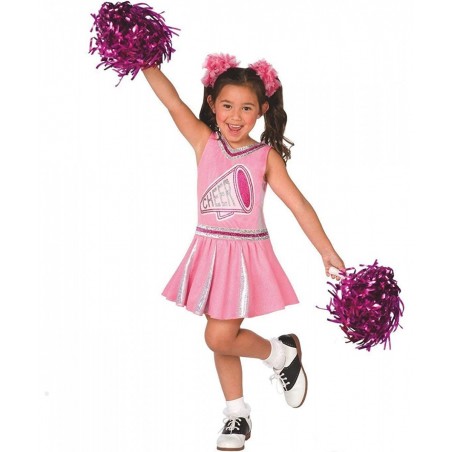 Kids Cheerleader Costume For Girls Cute Pink Cheer Uniform Outfit Halloween Costumes For Girls $41.32 Kids' Costumes