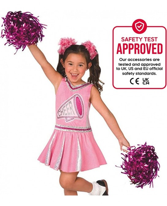 Kids Cheerleader Costume For Girls Cute Pink Cheer Uniform Outfit Halloween Costumes For Girls $41.32 Kids' Costumes