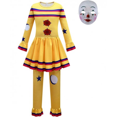 Kids Clown Costume Dress Halloween Cosplay Outfits with Mask 5-10Y $37.24 Kids' Costumes