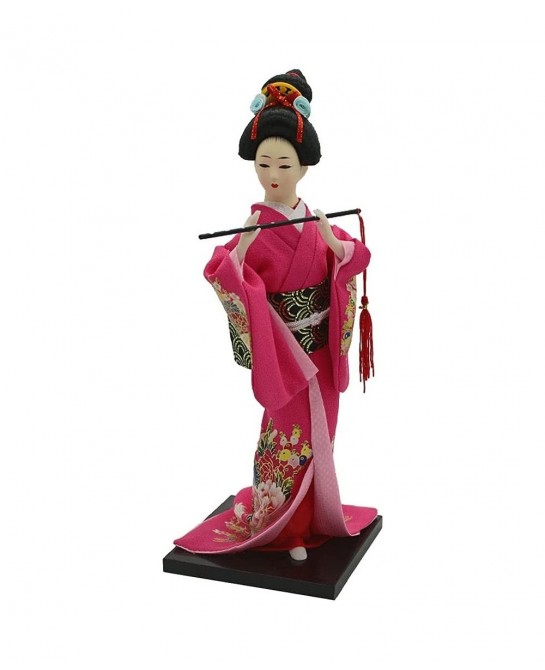 12 "Vintage Japanese Geisha Doll Female Model Figure with Pink Kimono $38.30 Dolls
