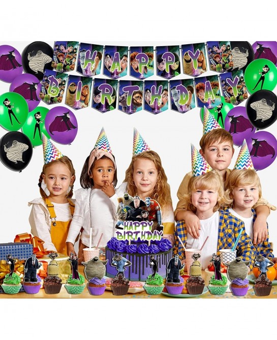 Birthday Party Supplies Party Decorations Set Includes Happy Birthday Banner Balloons Cake Toppers and Cupcake Toppers for Ki...