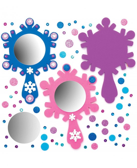 Snow Princess Mirror Kits Arts and Crafts for Kids (Pack of 4) Assorted (AT174) $16.96 Craft Kits