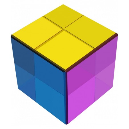 K9 Optical Crystal Mixing Color Cube Prism 2 Inch(50mm) Multi-Color Crystal Cube Prism Scientific Learning Color Cube Educati...