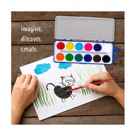 Water color Paint Set for Kids - Bulk Watercolor Paint Set of 24 - Washable Watercolor Paints in 12 Colors - Ideal Fun and Le...